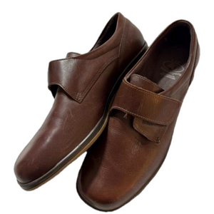 Brown Leather Size 10B Width Lady Flats Casual Walking Workplace Dress Shoes